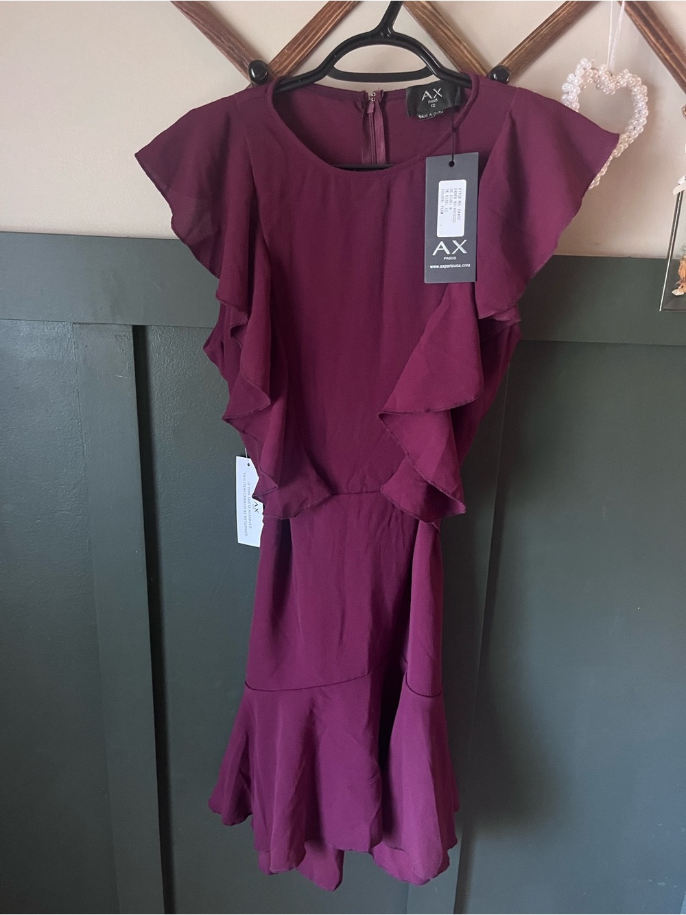 AX Paris Plum Ruffle Midi Dress